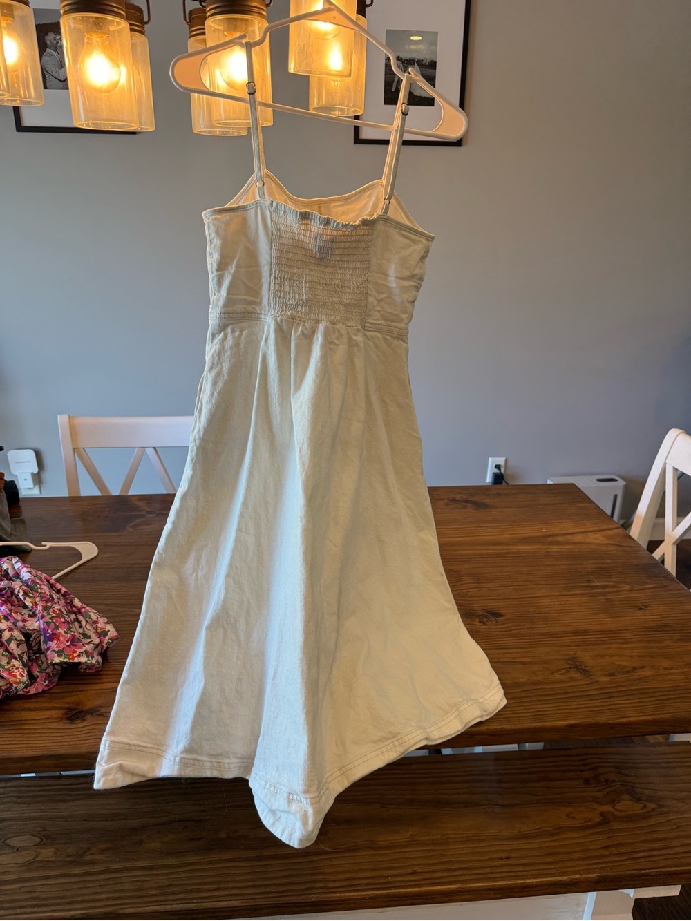 Target Cream Strapless Button-Front Sundress - Picture 2 of 2
